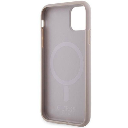 Etui Guess GUHMN61PSAHMCP na iPhone 11 / Xr - różowe Saffiano MagSafe