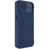 Nillkin Qin Leder Pro Hülle iPhone 14 Plus Kamerahülle Holsterhülle Klapphülle Blau