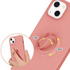 Etui IPHONE 13 PRO MAX Silikonowe Ring Pierścień Magnetyczny Silicone Ring różowe