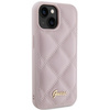 Etui Guess Quilted Metal Logo na iPhone 15 - różowe