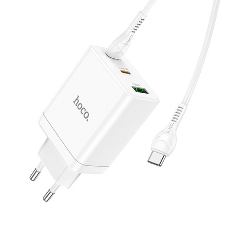 HOCO ładowarka sieciowa 2 x Typ C + USB A + kabel Typ C do Typ C QC PD 35W N33 biała