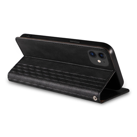Magnet Strap Case für iPhone 12 Tasche Wallet + Mini Lanyard Pendant Schwarz