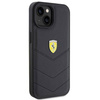 Ferrari Quilted Metal Logo-Hülle für iPhone 15 – Schwarz