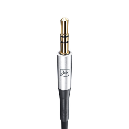 Kabel 3mk AUX minijack 3.5 mm / USB-C - srebrny