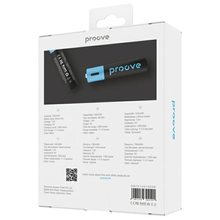 Proove Akumulatorki AAA 740mWh 2szt      czarny/black