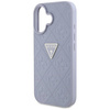 Case IPHONE 16 Guess Hot Stamp 4G Pattern Triangle Metal Logo purple