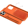 Card Case silikonowe etui portfel z kieszonką na kartę dokumenty do iPhone 12 Pro Max pomarańczowy