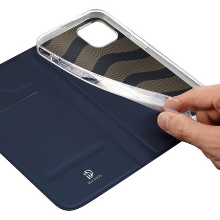 Etui do iPhone 15 Plus pokrowiec z klapką i portfelem Dux Ducis Skin Pro - niebieskie