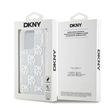 DKNY DKHCP15LLCPEPT iPhone 15 Pro 6.1" biały/white hardcase Liquid Glitter Multilogo