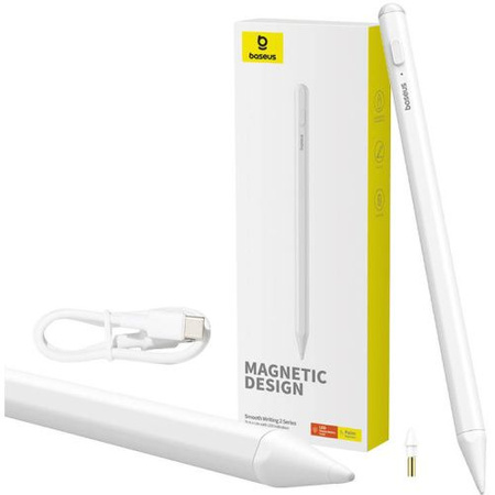 BASEUS rysik do telefonu pojemnościowy Stylus Writing 2 Lite LED (wersja aktywna) 130 mAh biały P80015802213-02/BS-PS025
