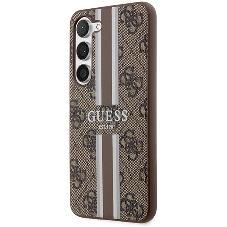 Guess 4G Printed Stripe - Etui Samsung Galaxy S23 (brązowy)