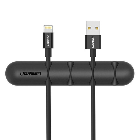Ugreen 2x samoprzylepny organizer na 4 kable przewody czarny (30762)