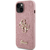 Guess Glitter Script Big 4G case for iPhone 15 - pink