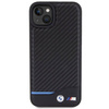 BMW Leather Carbon case for iPhone 15 Plus - black