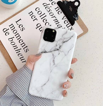 Wozinsky Marble żelowe etui pokrowiec marmur Xiaomi Mi Note 10 Lite biały