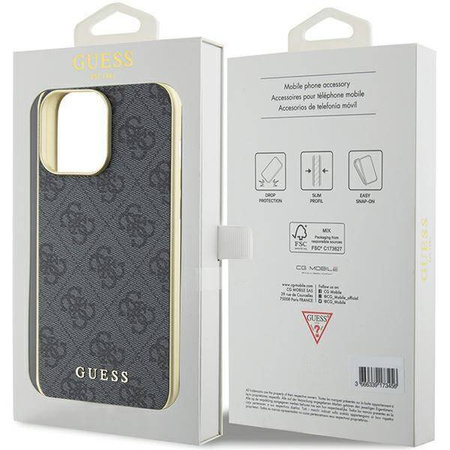 Etui Guess 4G Charms Collection do iPhone 15 Pro Max - szare