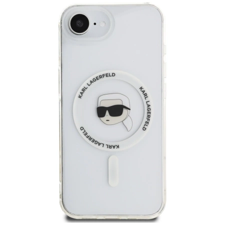 Karl Lagerfeld IML Metal Karl Head MagSafe Case for iPhone 16e White