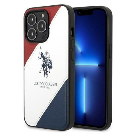 US Polo USHCP14XPSO3 iPhone 14 Pro Max 6,7" biały/white Tricolor Embossed