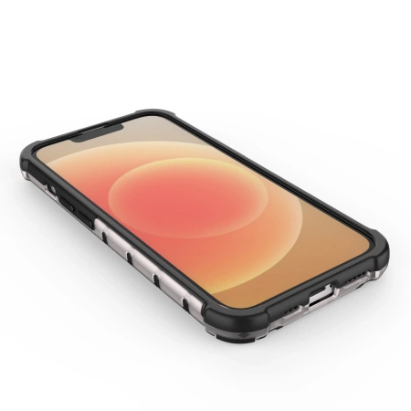 Wabenhülle für iPhone 14 gepanzerte Hybridhülle schwarz