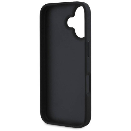 Case IPHONE 16 Guess Hot Stamp 4G Pattern Triangle Metal Logo black