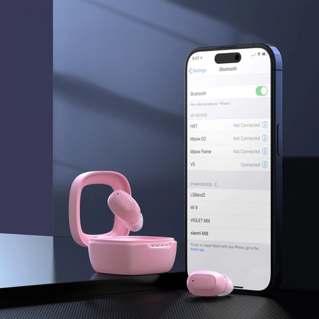 Słuchawki Choetech MEMS bezprzewodowe TWS Bluetooth 5.3 - różowe