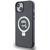 Karl Lagerfeld Ring Stand Karl Head MagSafe Hülle für iPhone 15 Plus / 14 Plus – Schwarz