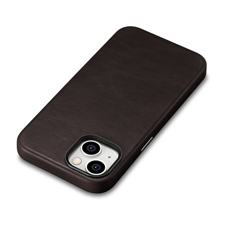 iCarer Case Leather genuine leather case for iPhone 14 Plus braun (WMI14220703-BN) (MagSafe compatible)