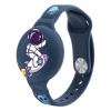 AirTag Silikon-Armbandhülle für Kinder – Marineblau mit Astronautenmotiv