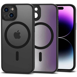 Schutzhülle APPLE IPHONE 15 Tech-Protect Magmat Cam+ MagSafe Matte schwarz