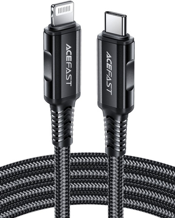 Acefast kabel MFI USB Typ C - Lightning 1,8m, 30W, 3A czarny (C4-01 C Black)