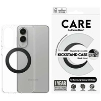 CARE by PanzerGlass Feature Black Kickstand &amp; QI Case for Samsung Galaxy S25 Edge - Transparent