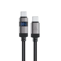 Acefast C15-04 USB-C - USB-C Cable with Display 480Mb/s 66W 1.2m - Black