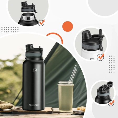 Rockbros 35210029001 Thermoflasche für Fahrradgetränke 550 ml - schwarz