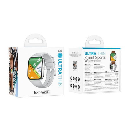 HOCO smartwatch z funkcją rozmowy AMOLED Y28 srebrny