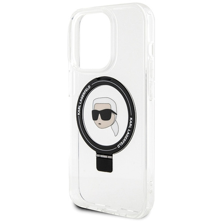 Karl Lagerfeld KLHMP15LHMRSKHH iPhone 15 Pro 6,1" weiß/weiß Hardcase Ring Stand Karl Head MagSafe