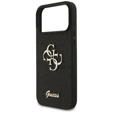 Guess Fixed Glitter Big 4G Hülle für iPhone 17 Pro Max - Schwarz