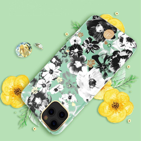 Kingxbar Blossom etui ozdobione oryginalnymi Kryształami Swarovskiego iPhone 11 Pro wielokolorowy (Gardenia)