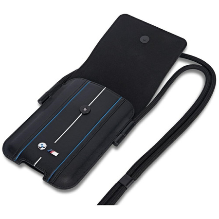 Sack BMW Phone Pouch Blue Stripes schwarz