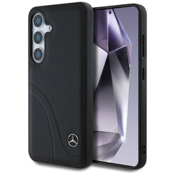 Original Handyhülle SAMSUNG GALAXY S25 Mercedes Leather Curved Stitches schwarz