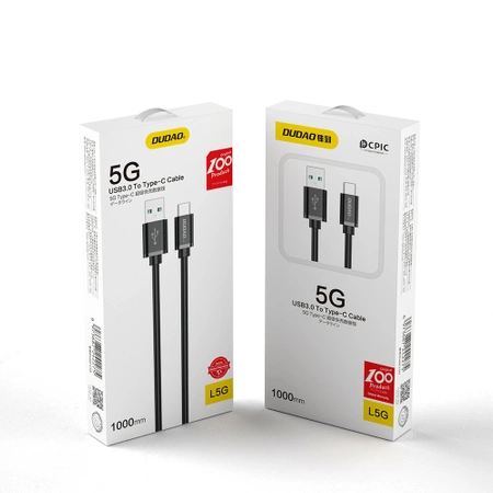Dudao cable USB cable - USB Type C Super Fast Charge 1 m black (L5G-Black)