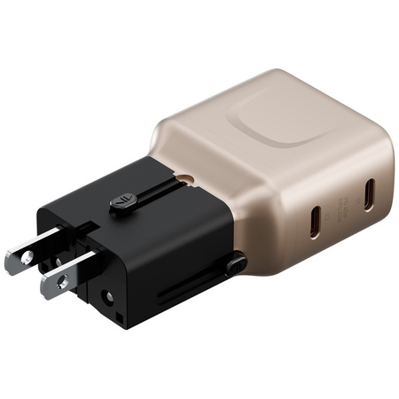 Ładowarka sieciowa Energea TravelGo      Adapter 45 2xUSB-C 45W złoto-czarna