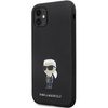 Karl Lagerfeld nakładka do iPhone 11 KLHCN61SMHKNPK czarna HC Silicone Ikonik Metal Pin