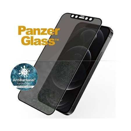Tempered Glass 5D IPHONE 12 / 12 PRO PanzerGlass E2E Super+ Case Friendly AntiBacterial Microfracture Privacy black