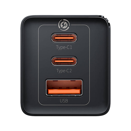Ładowarka sieciowa Baseus GaN5 Pro 2xUSB-C + USB, 65W (czarna)