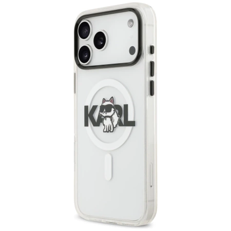 Etui Karl Lagerfeld IML Choupette Sketch Logo MagSafe na iPhone 17 Pro Max - przezroczyste