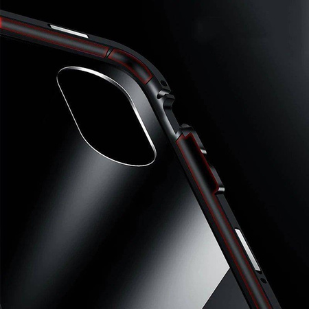 Wozinsky Full Magnetic Case magnetyczne etui 360 pokrowiec na przód i tył z wbudowanym szkłem Samsung Galaxy A72 4G czarno-przezroczysty