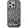 Karl Lagerfeld Liquide Glitter Monogram Gradient iPhone 15 Pro Case - Black