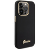 Guess Silikon Script Metal Logo &amp; Frame Hülle für iPhone 15 Pro Max – Schwarz