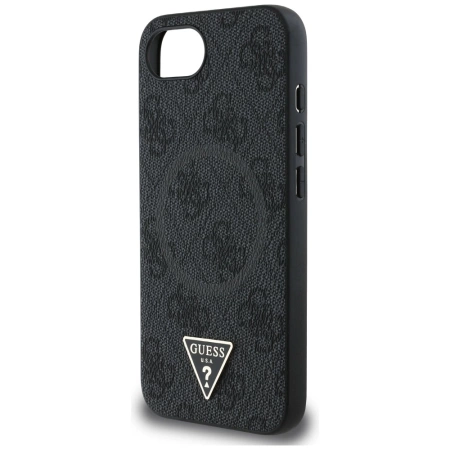 Guess 4G Ring Triangle Logo MagSafe case for iPhone 16e - black