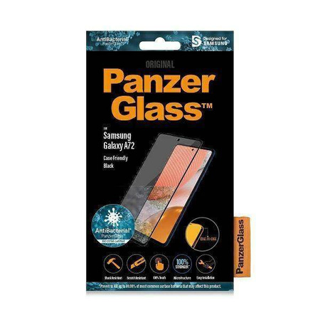 Tempered Glass 5D SAMSUNG GALAXY A72 4G / 5G PanzerGlass E2E Microfracture Case Friendly AntiBacterial black